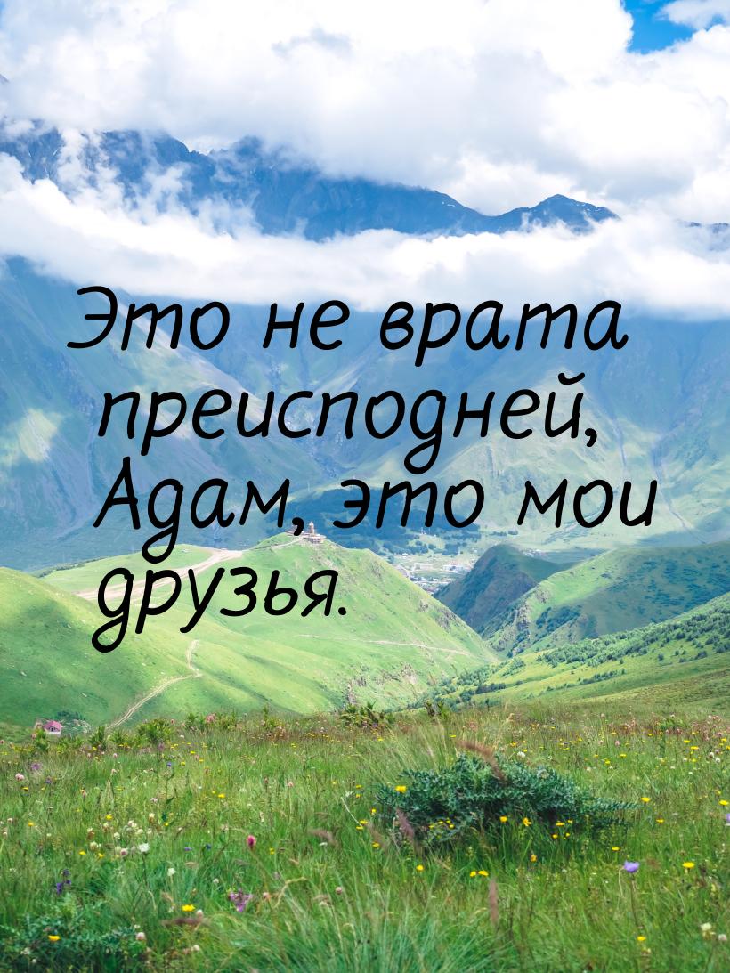 Это не врата преисподней, Адам, это мои друзья.