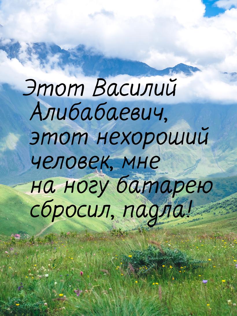 Этот Василий Алибабаевич, этот нехороший человек, мне на ногу батарею сбросил, падла!