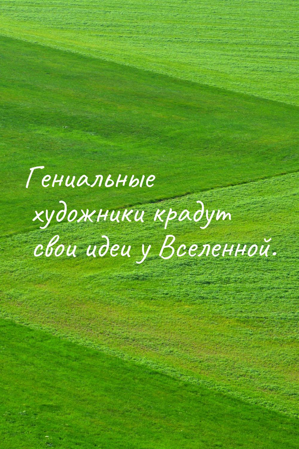 Гениальные художники крадут свои идеи у Вселенной.