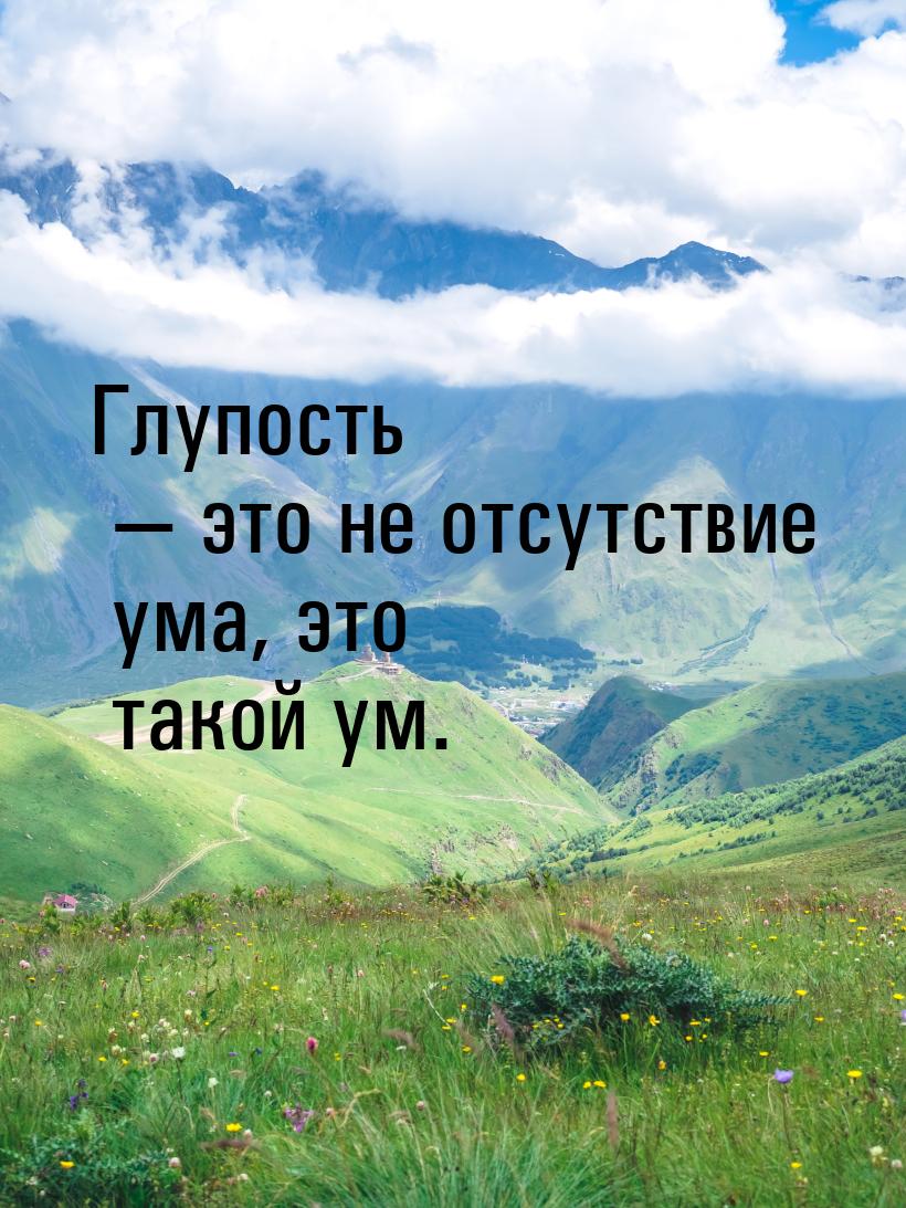 Глупость  это не отсутствие ума, это такой ум.