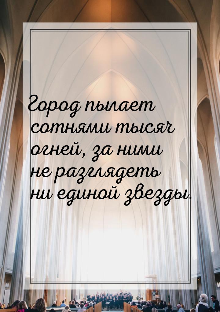 Город пылает сотнями тысяч огней, за ними не разглядеть ни единой звезды.