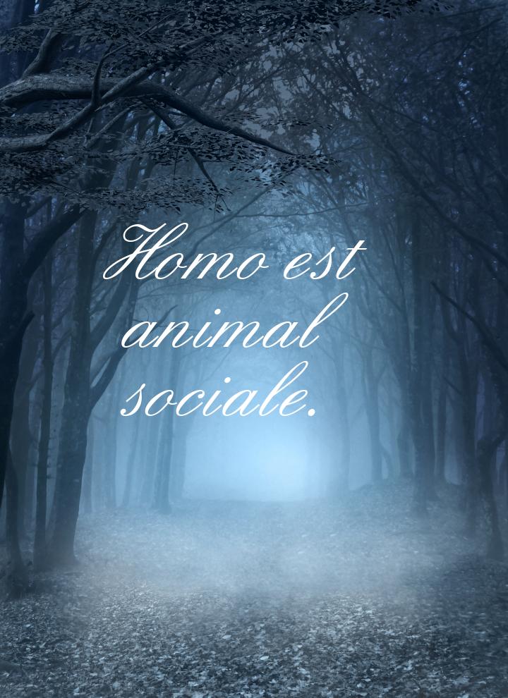 Homo est animal sociale.