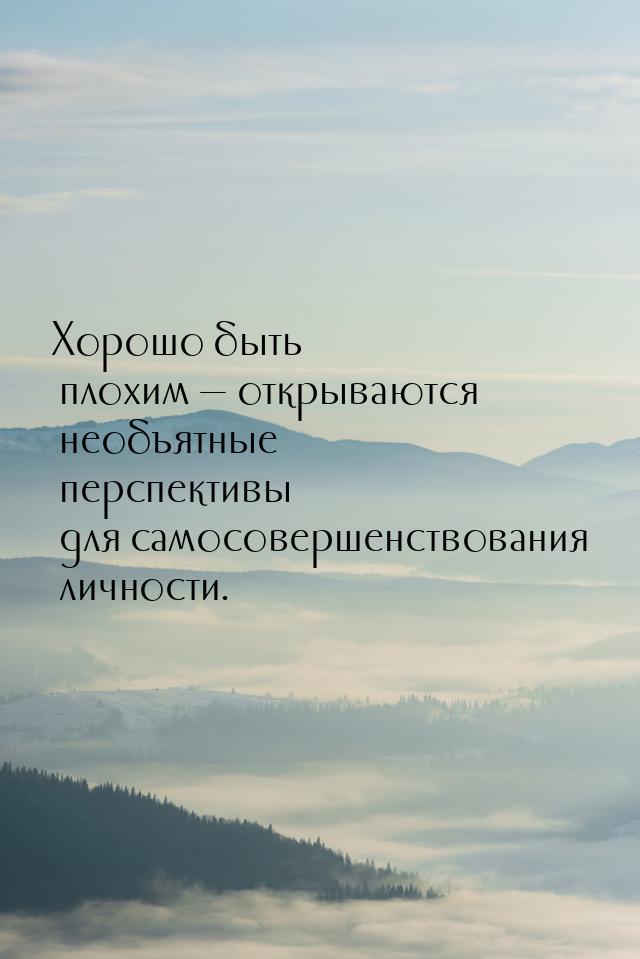 Хорошо быть плохим  открываются необъятные перспективы для самосовершенствования ли