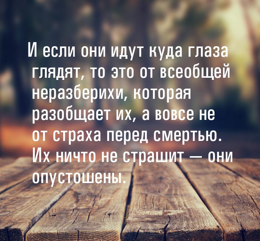 И если они идут куда глаза глядят, то это от всеобщей неразберихи, которая разобщает их, а