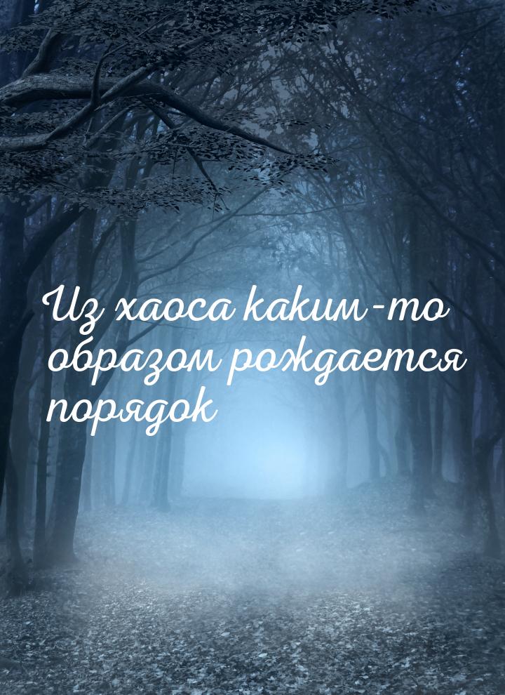 Из хаоса каким-то образом рождается порядок