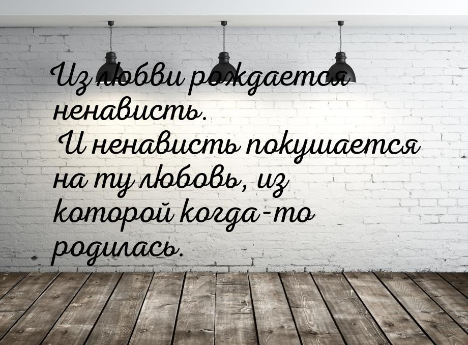 Из любви рождается ненависть. И ненависть покушается на ту любовь, из которой когда-то род