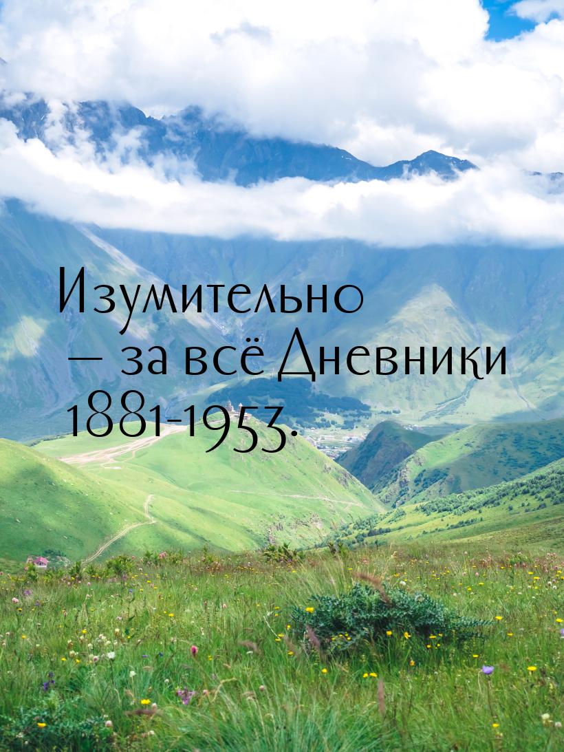 Изумительно — за всё Дневники 1881-1953.