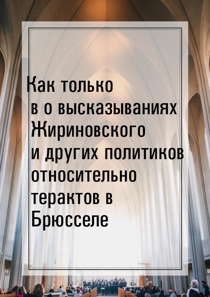 Как только в о высказываниях Жириновского и других политиков относительно терактов в Брюсс