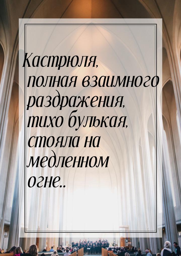 Кастрюля, полная взаимного раздражения, тихо булькая, стояла на медленном огне..