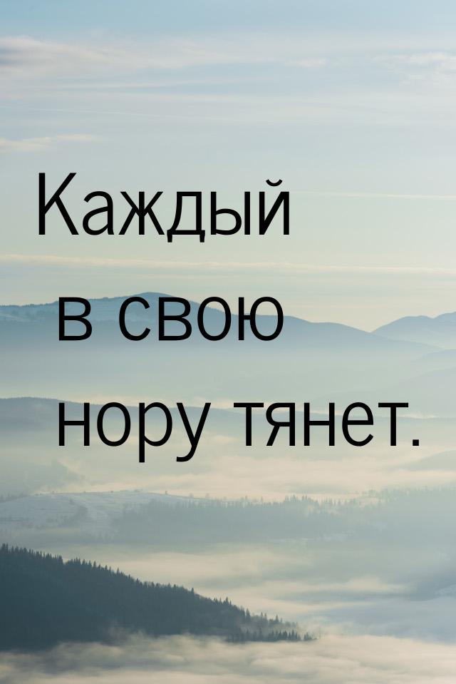 Каждый в свою нору тянет.