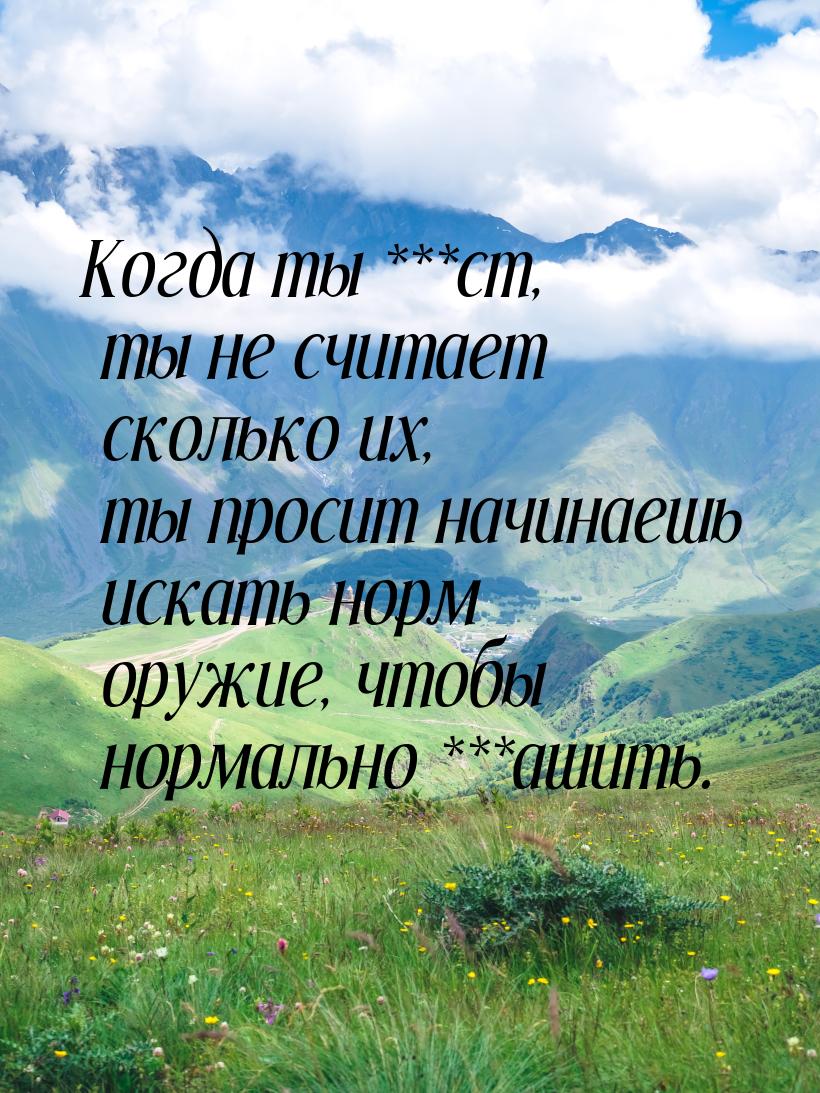 Когда ты ***ст, ты не считает сколько их, ты просит начинаешь искать норм оружие, чтобы но