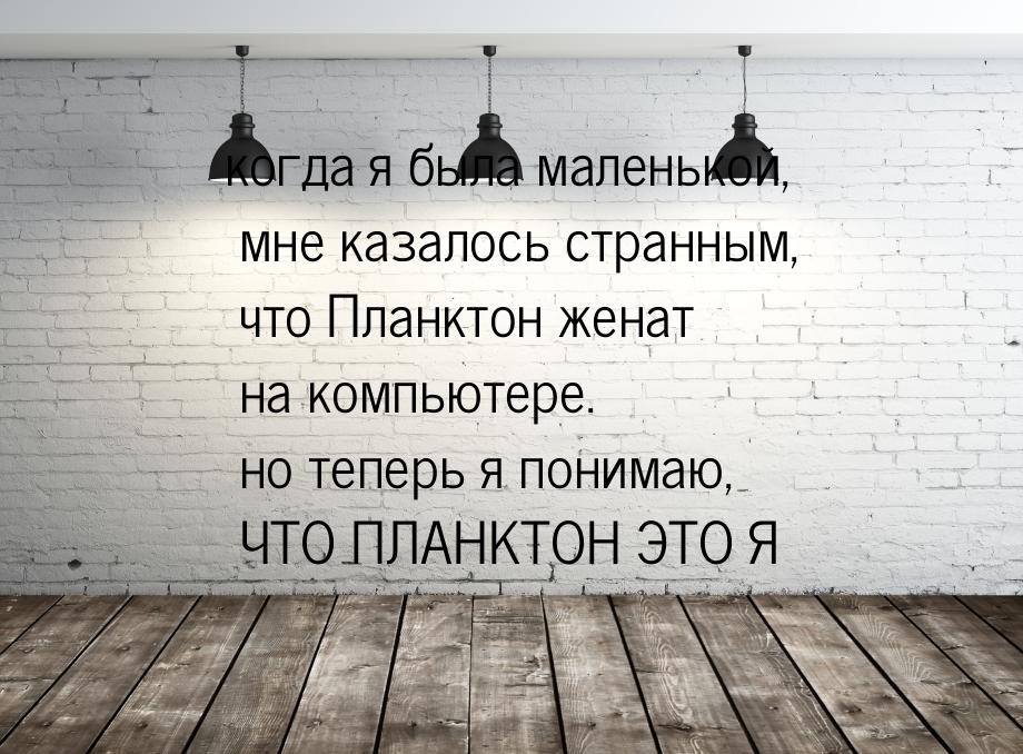 когда я была маленькой, мне казалось странным, что Планктон женат на компьютере. но теперь