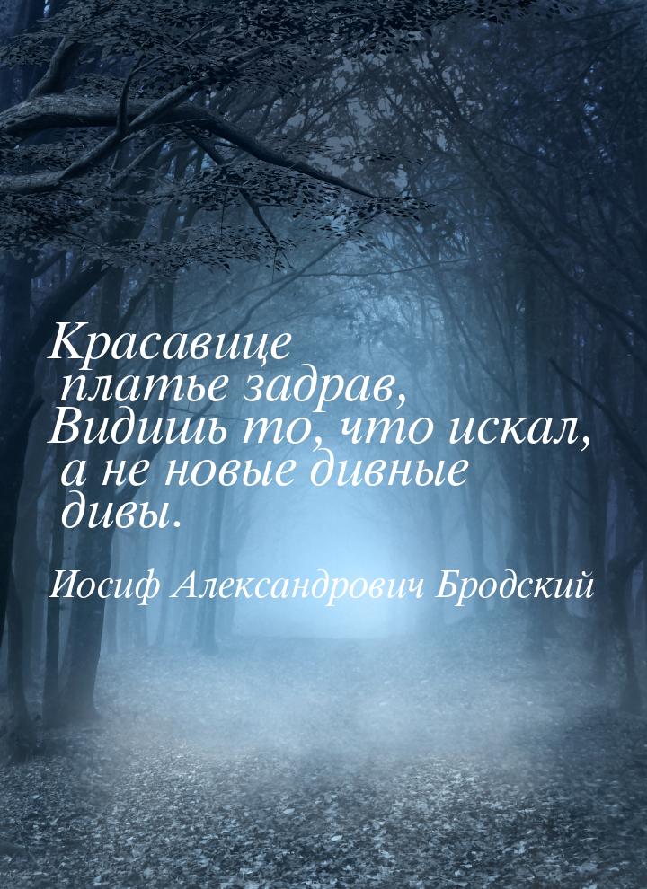 Красавице платье задрав, Видишь то, что искал, а не новые дивные дивы.