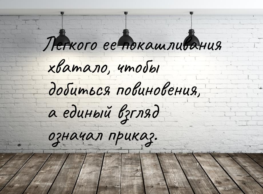 Легкого ее покашливания хватало, чтобы добиться повиновения, а единый взгляд означал прика