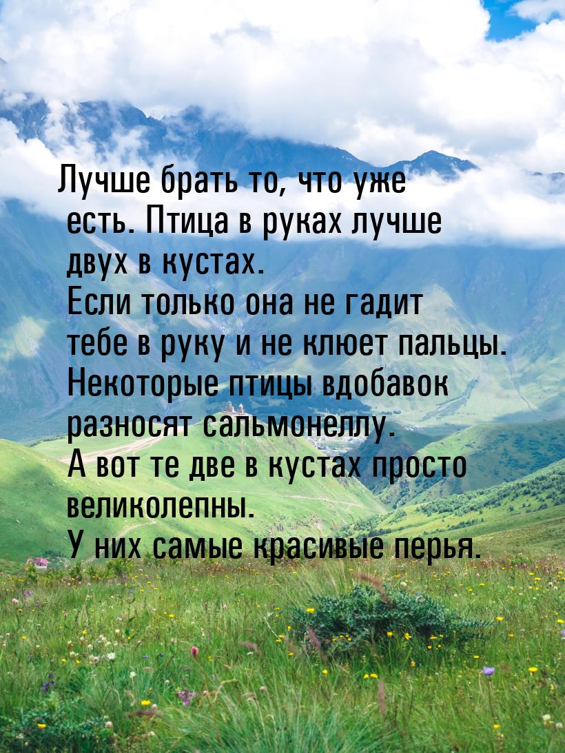 Лучше брать то, что уже есть. Птица в руках лучше двух в кустах. Если только она не гадит 