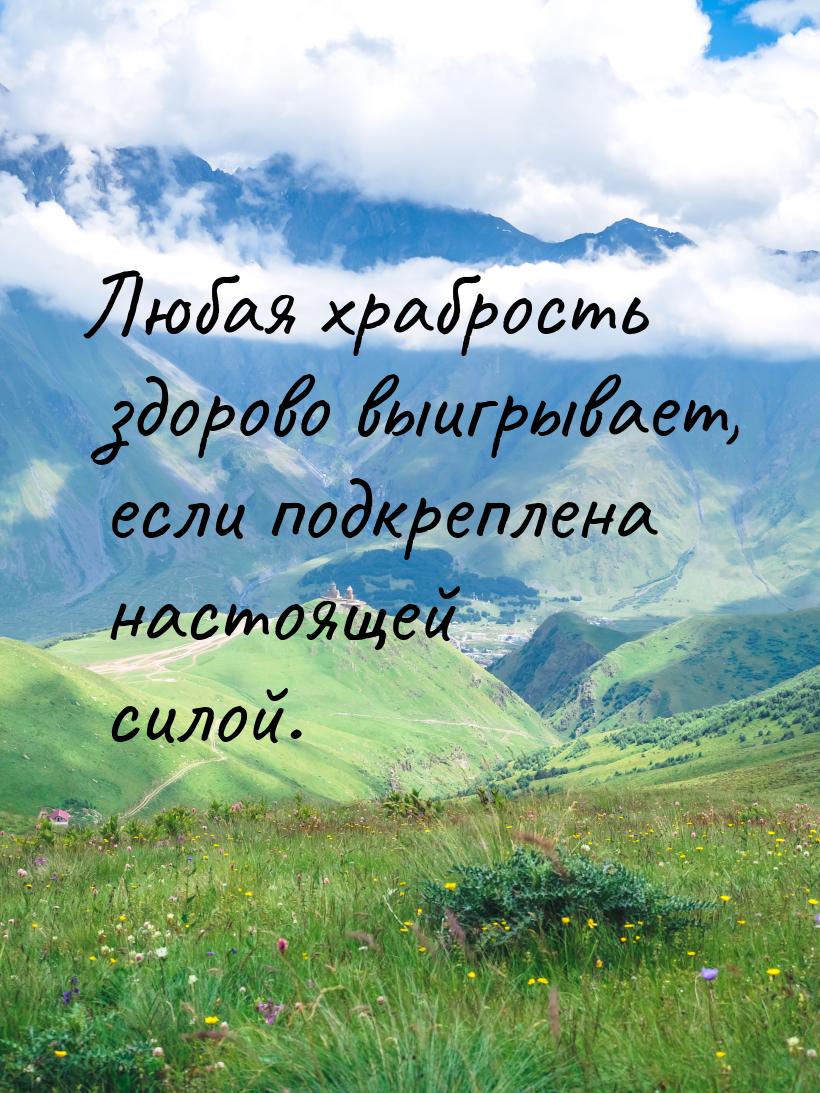 Любая храбрость здорово выигрывает, если подкреплена настоящей силой.