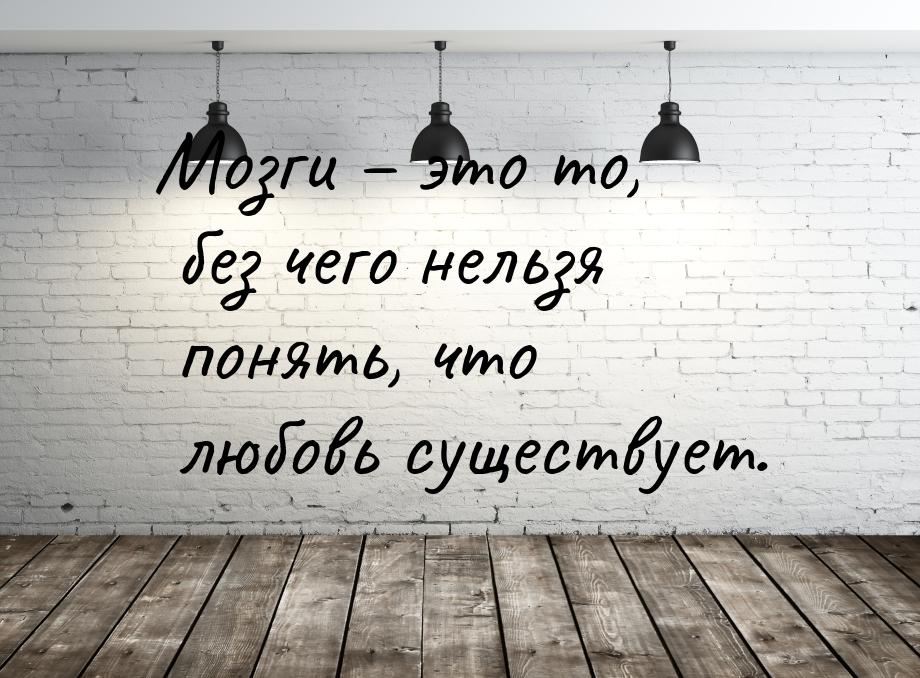 Мозги – это то, без чего нельзя понять, что любовь существует.