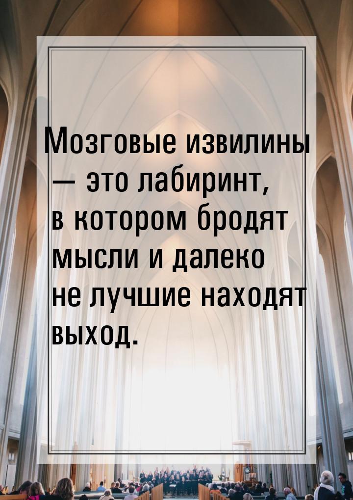 Мозговые извилины  это лабиринт, в котором бродят мысли и далеко не лучшие находят 