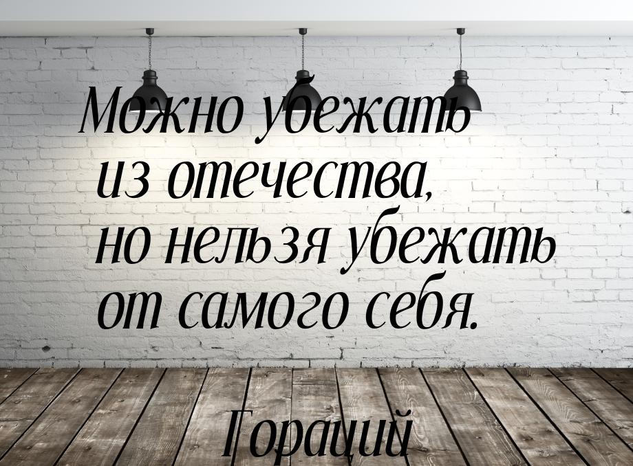 Можно убежать из отечества, но нельзя убежать от самого себя.