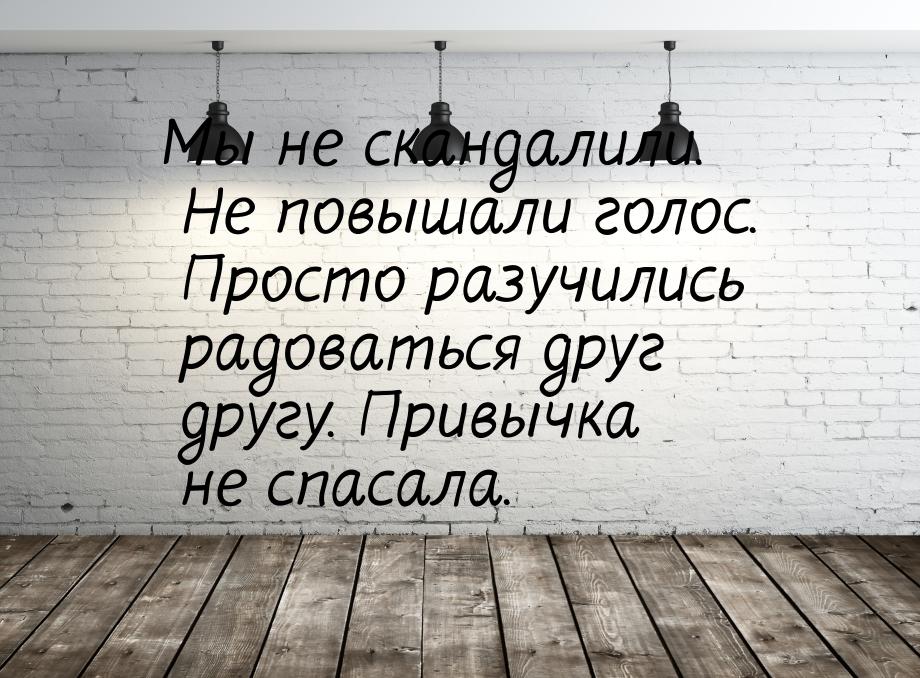 Мы не скандалили. Не повышали голос. Просто разучились радоваться друг другу. Привычка не 