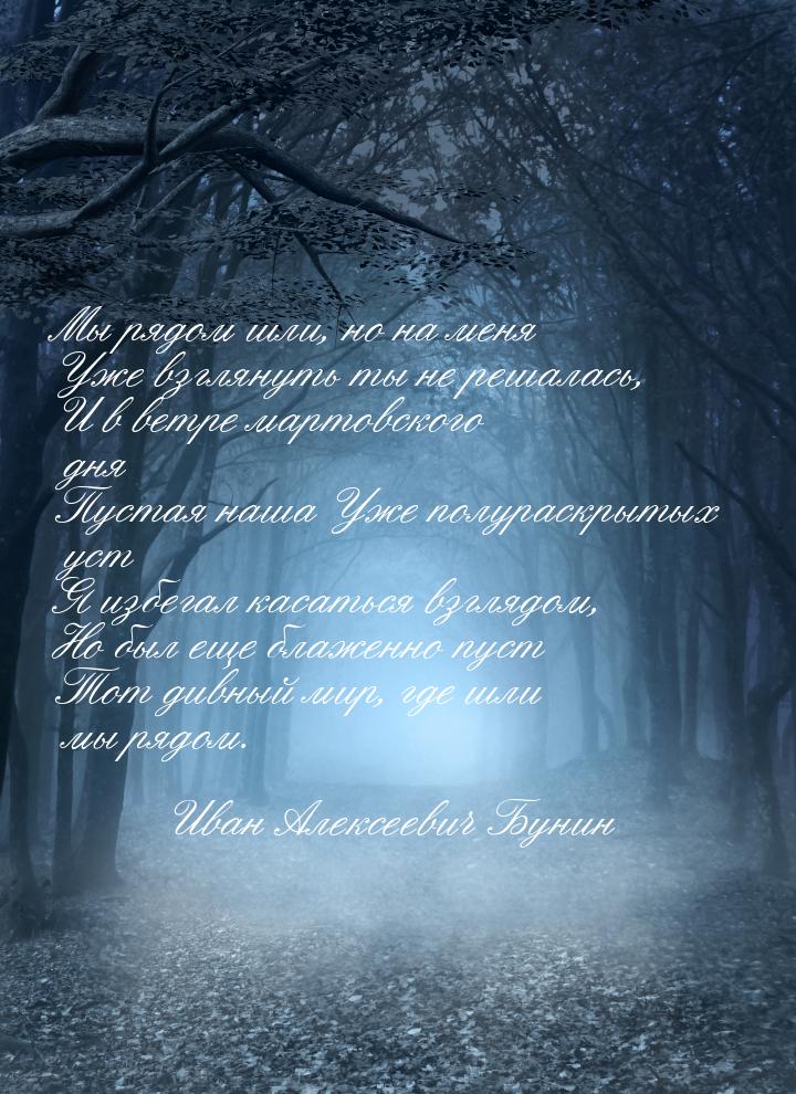 Мы рядом шли, но на меня Уже взглянуть ты не решалась, И в ветре мартовского дня Пустая на