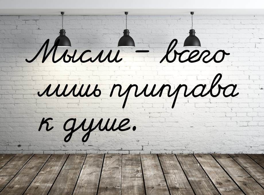 Мысли – всего лишь приправа к душе.