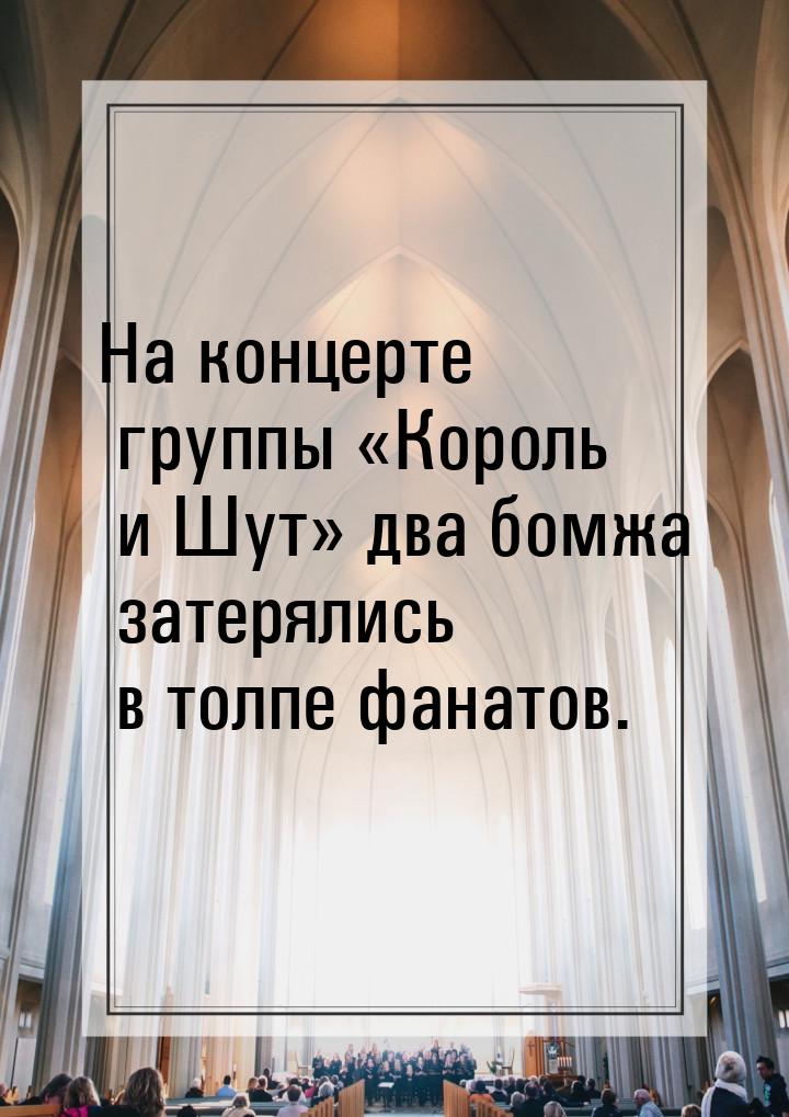 На концерте группы «Король и Шут» два бомжа затерялись в толпе фанатов.