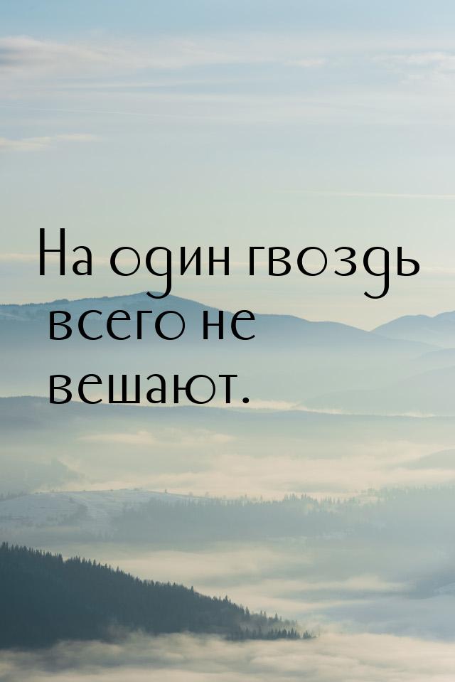 На один гвоздь всего не вешают.