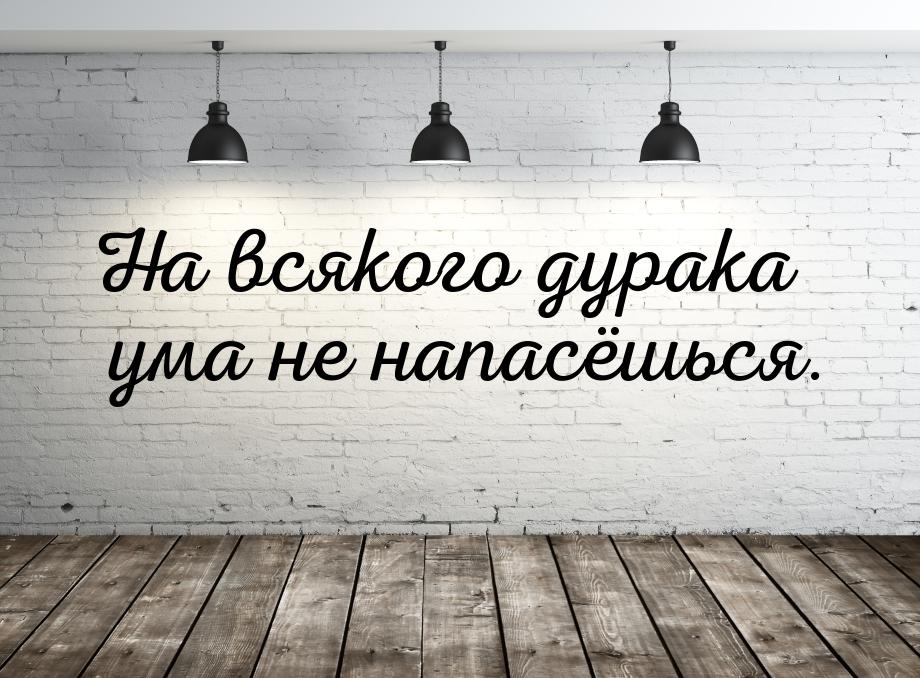 На всякого дурака ума не напасёшься.