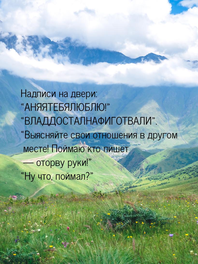 Надписи на двери: АНЯЯТЕБЯЛЮБЛЮ! ВЛАДДОСТАЛНАФИГОТВАЛИ. &laquo