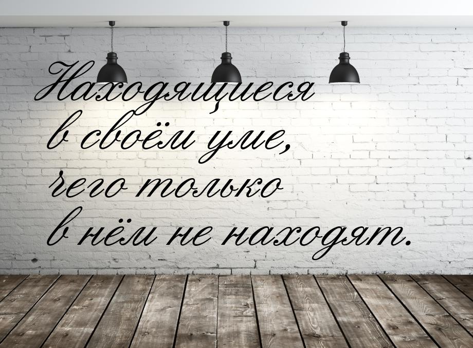 Находящиеся в своём уме, чего только в нём не находят.