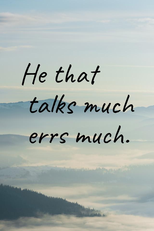 Не that talks much errs much.