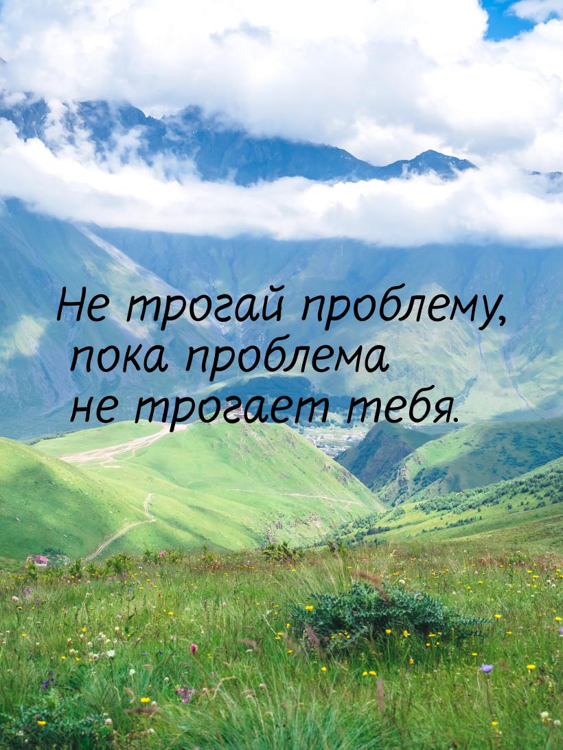 Не трогай проблему, пока проблема не трогает тебя.