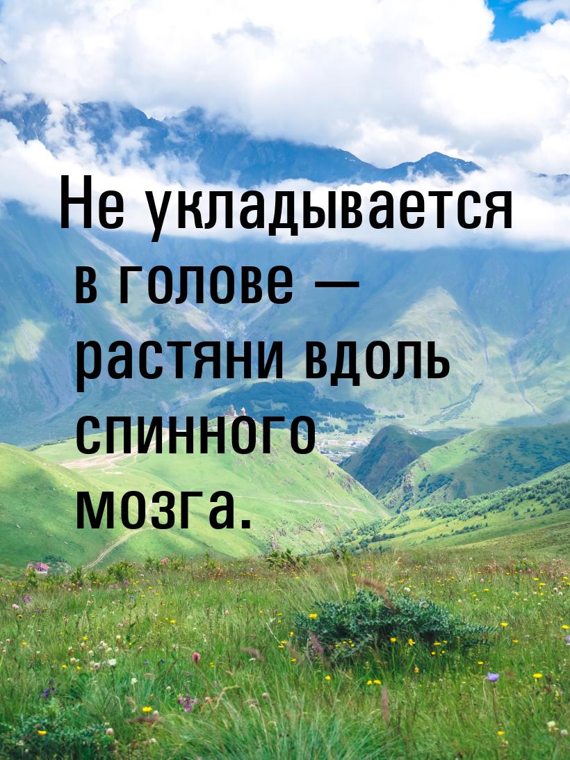 Не укладывается в голове  растяни вдоль спинного мозга.