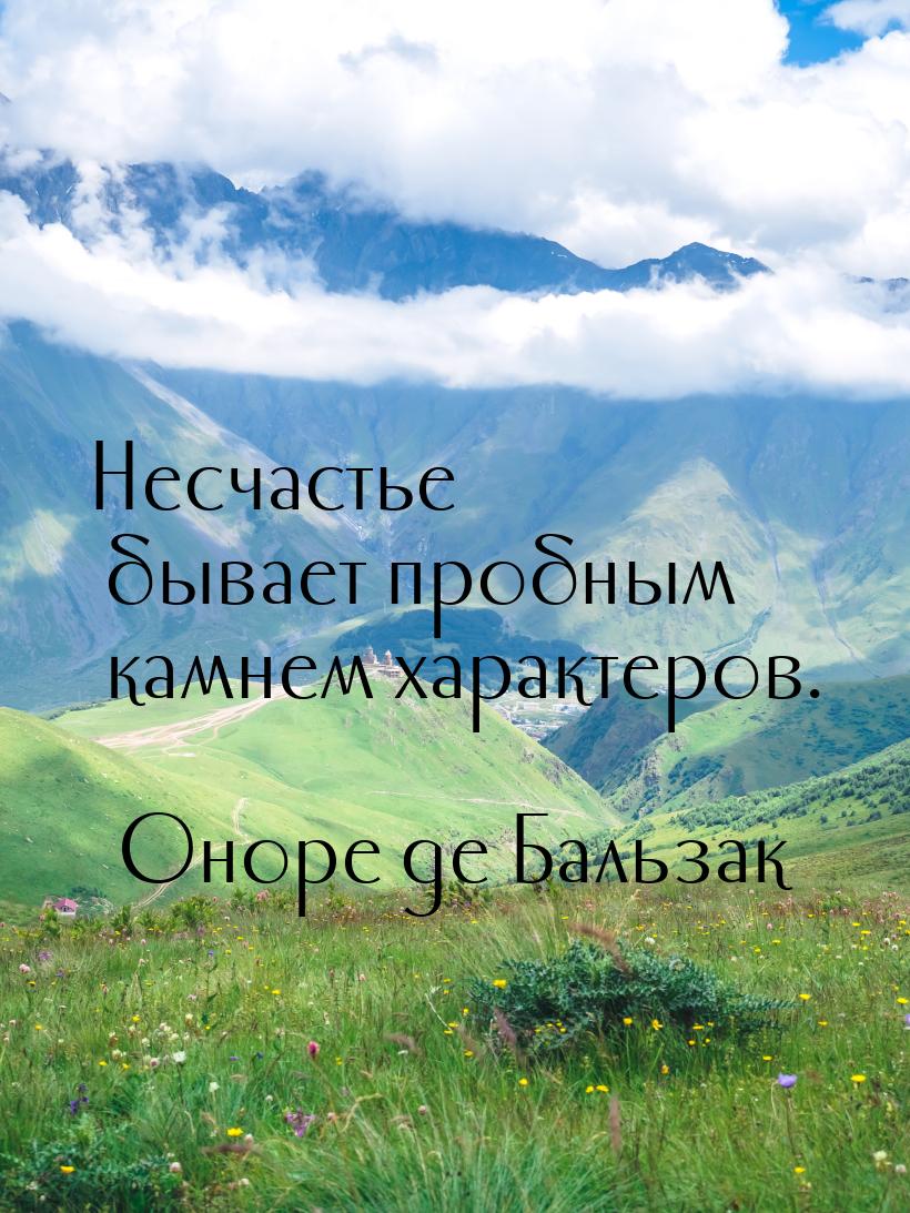 Несчастье бывает пробным камнем характеров.