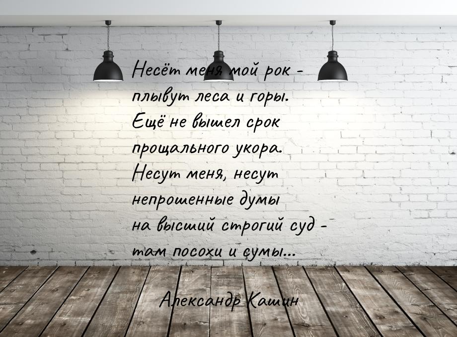 Несёт меня мой рок - плывут леса и горы. Ещё не вышел срок прощального укора. Несут меня, 