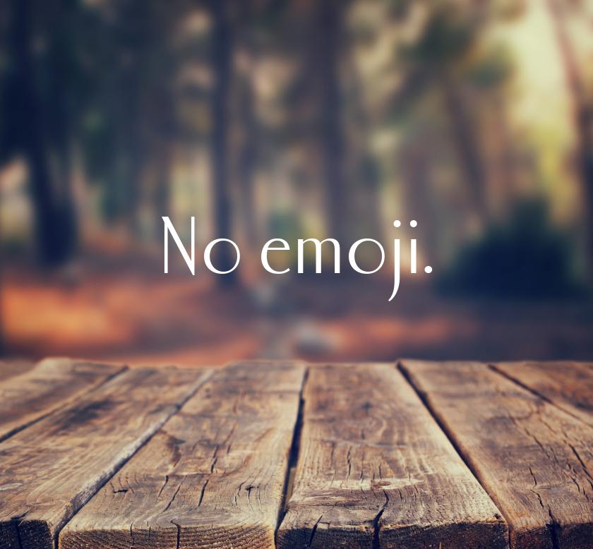 No emoji.