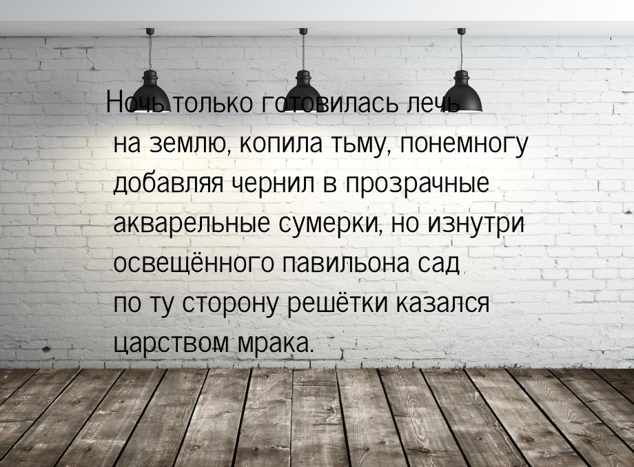 Ночь только готовилась лечь на землю, копила тьму, понемногу добавляя чернил в прозрачные 