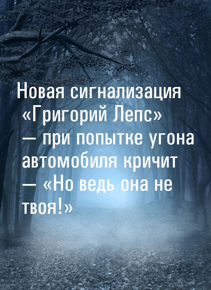 Новая сигнализация Григорий Лепc  при попытке угона автомобиля кричит