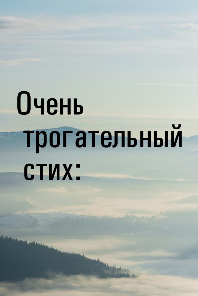 Очень трогательный стих: