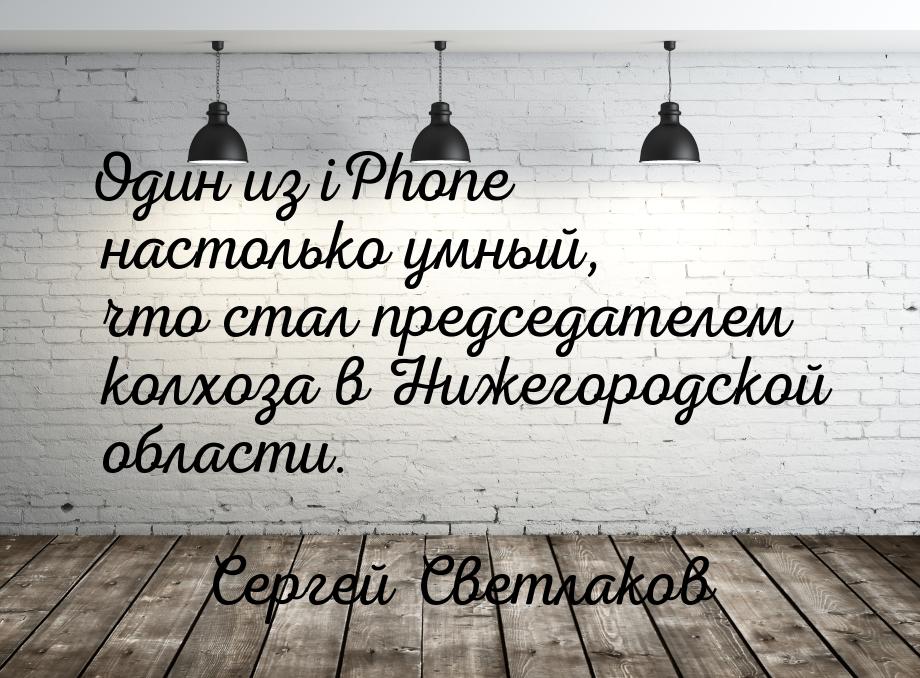 Один из iPhone настолько умный, что стал председателем колхоза в Нижегородской области.