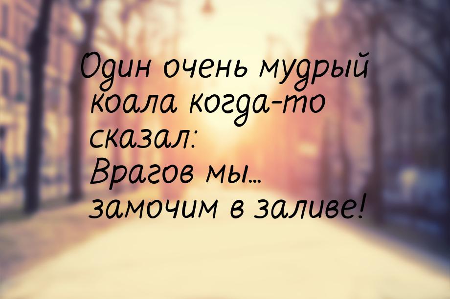 Один очень мудрый коала когда-то сказал: Врагов мы... замочим в заливе!