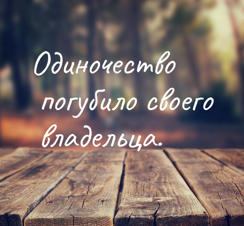 Одиночество погубило своего владельца.