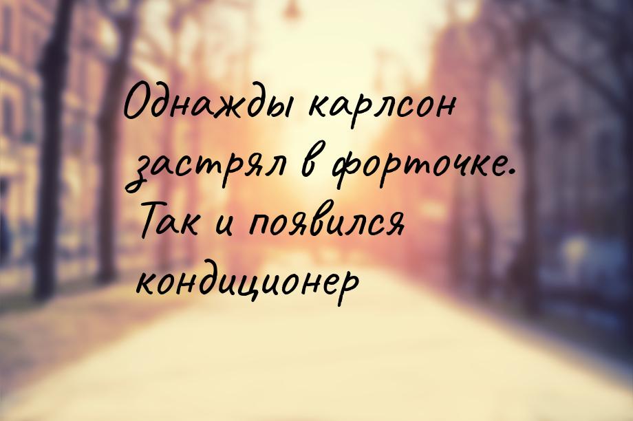 Однажды карлсон застрял в форточке. Так и появился кондиционер