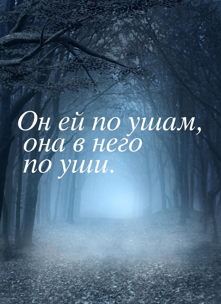 Он ей по ушам, она в него по уши.