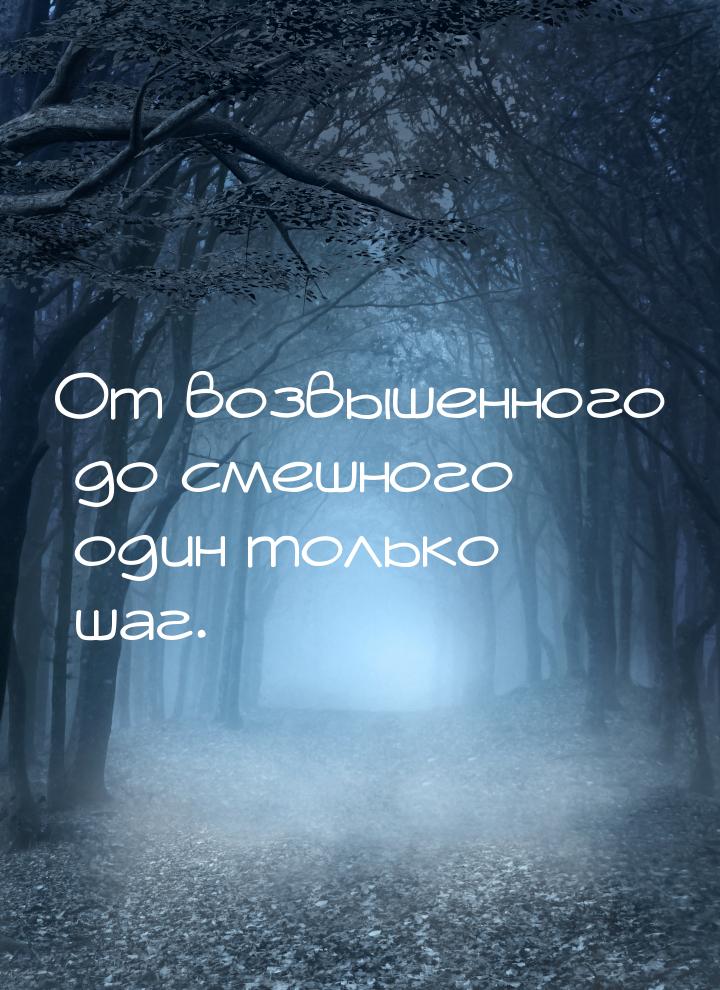 От возвышенного до смешного один только шаг.