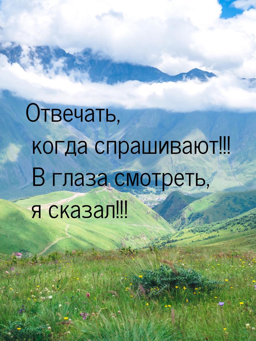 Отвечать, когда спрашивают!!! В глаза смотреть, я сказал!!!