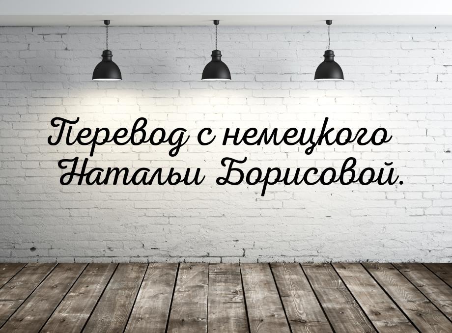 Перевод с немецкого Натальи Борисовой.