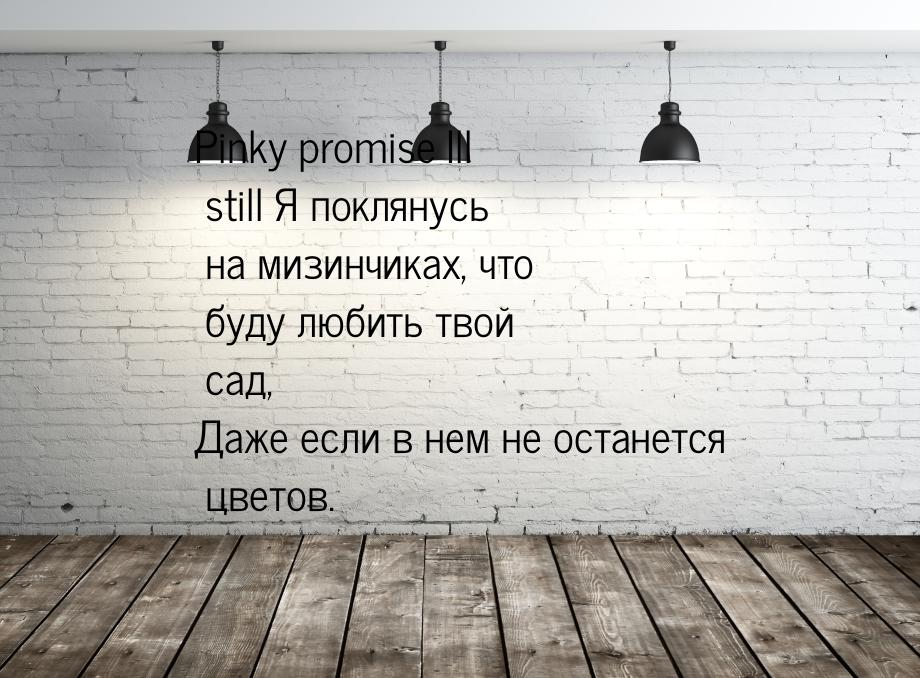 Pinky promise Ill still Я поклянусь на мизинчиках, что буду любить твой сад, Даже если в н