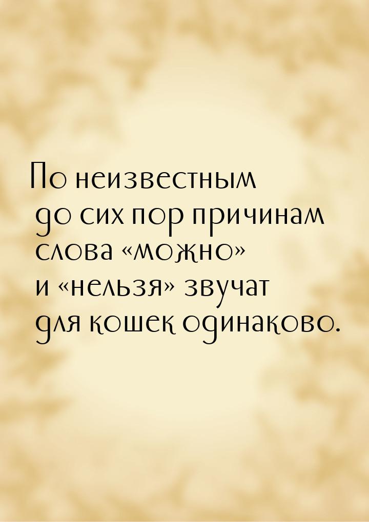 По неизвестным до сих пор причинам слова можно и нельзя звучат